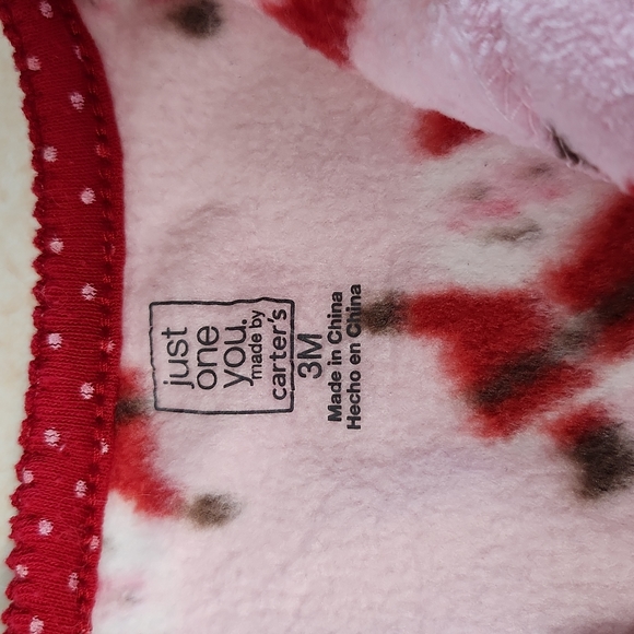 Carter's Baby Girl First Christmas PJs Size 3 Months Fleece Santa Ruffle - Picture 11 of 12
